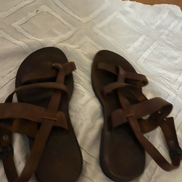 B & B Brown Leather Sandals Sz 7 - Picture 11 of 12